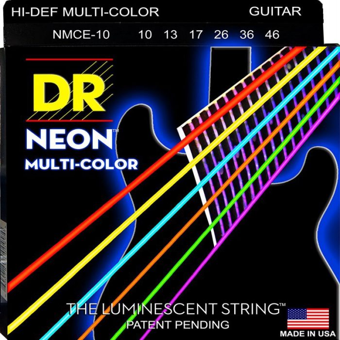 JUEGO CUERDAS ELECTRICA DR NEON MULTICOLOR 10-46